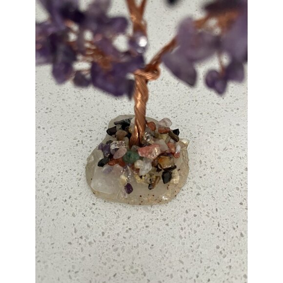 Bonsai Amethyst Crystal Tree Feng Shui Healing Good Luck Prosperity 5" tall - Picture 3 of 7